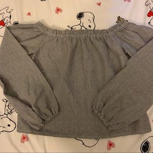 Brandy Melville striped off shoulder blouse